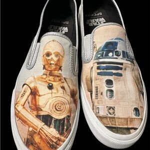 Star Wars Slip-On Shoes - C-3PO and R2-D2 Design Men’s Size 9.5
